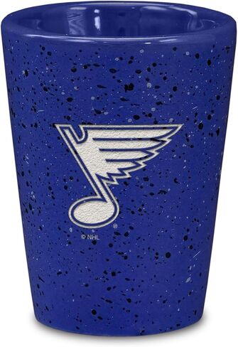 Rico Industries NHL Hockey St. Louis Blues Royal Blue 2oz Ceramic Shot Glass for Fans, Laser Engraved In Team Color Single Shot Glass in Saudi Arabia