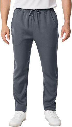 Mens Athletic Sweatpants with Zipper Pockets,Workout Gym Joggers Pants in Kuwait