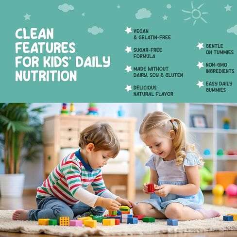Methylated Multivitamin Gummies for Kids - Children’s MTHFR Support Supplement with B Complex 5-MTHF Folate (L-Methylfolate) B1 B3 B6 B12 Biotin Vitamins A C D3 E - Vegan Gluten-Free Sugar-Free in Saudi Arabia