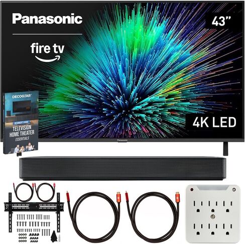 Panasonic TV-65W70BP W70 Series 65 inch LED 4K Ultra HD Smart Fire TV Bundle with Bluetooth Soundbar, TV Wall Mount, 6-Outlet Surge Adapter, Theater Essentials and 2X HDMI Cable in Saudi Arabia