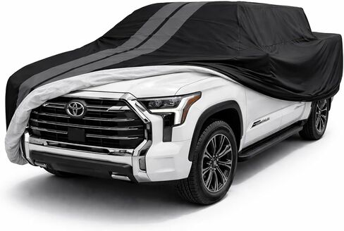 غطاء سيارة SR1 USA 2001-2026 F150 مخصص - Ultraguard Plus 1/2 طن شاحنة كاملة الحجم شديدة التحمل مقاومة للماء 300 دينيير مع بطانة قطنية لـ F-150، Lightning & Raptor (أسود مع خطوط حمراء) in Saudi Arabia
