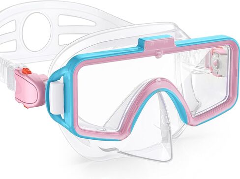 أطفال يسبحون مع غطاء الأنف ، ونظارات السباحة المضادة للزخارين من 6 إلى 14 ، قناع الغوص للغطس للشباب in Kuwait