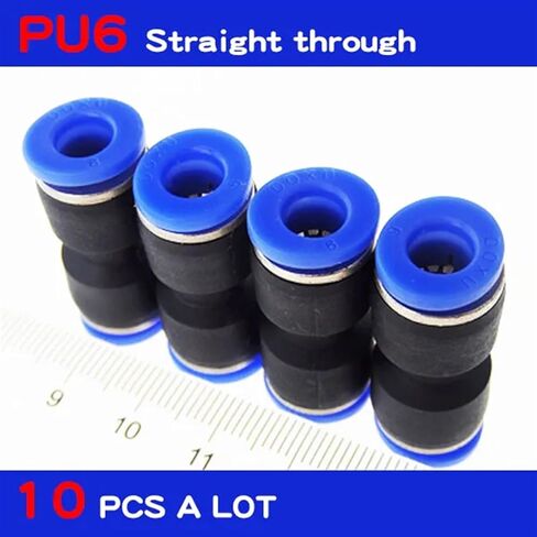 PU6 10Pcs Air Pneumatic 6mm to 6mm Straight Push in Connectors Quick Fittings in Saudi Arabia