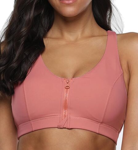 Front Zip Sports Bra for Women​ - Medium Support Workout Bra with Crisscross Strappy Back for Gym, Yoga & Fitness in Saudi Arabia