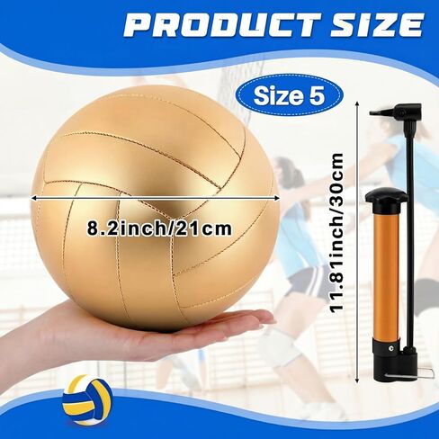 Hiboom Size 5 Gold Autograph Volleyball with Air Pump for Trophies Player Awards High School College Anniversary Coaching Gift Awards Championship Party in Saudi Arabia