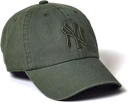 قبعة Mitchell & Ness NY New York Yankees Classic Dad Strapback، قبعة قابلة للتعديل باللون الزيتوني in Kuwait
