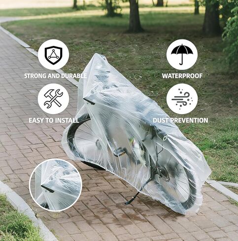 5 Pieces Of Disposable Plastic Bicycle Covers, Suitable For Sudden Rainy Days, Suitable For Most Bicycles (5) in Saudi Arabia