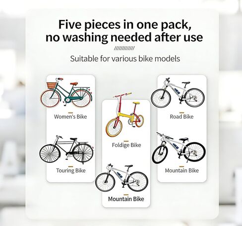 5 Pieces Of Disposable Plastic Bicycle Covers, Suitable For Sudden Rainy Days, Suitable For Most Bicycles (5) in Saudi Arabia