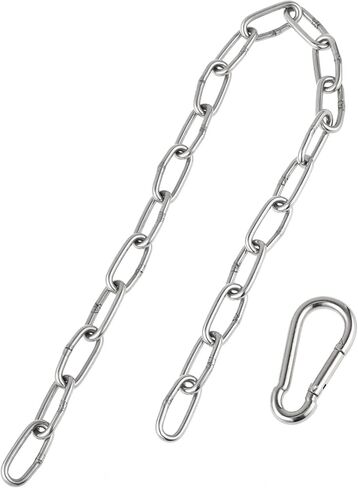 UPKOCH 1pc Heavy Duty Extension Chain with Carabiner Clip for Gym Cable Machine Weight Lifting Attachment, Steel Metal Link for Hanging Punching Bag Porch Swing in Saudi Arabia