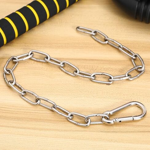 UPKOCH 1pc Heavy Duty Extension Chain with Carabiner Clip for Gym Cable Machine Weight Lifting Attachment, Steel Metal Link for Hanging Punching Bag Porch Swing in Saudi Arabia