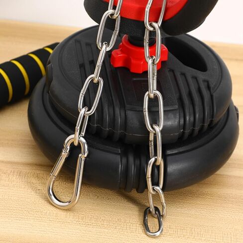UPKOCH 1pc Heavy Duty Extension Chain with Carabiner Clip for Gym Cable Machine Weight Lifting Attachment, Steel Metal Link for Hanging Punching Bag Porch Swing in Saudi Arabia