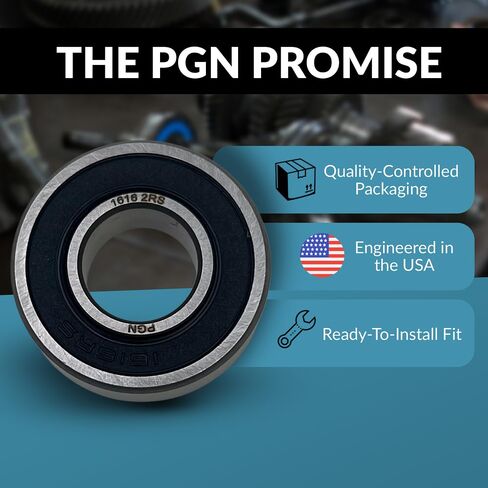 PGN (10 Pack) 1616-2RS Bearing - Lubricated Chrome Steel Sealed Ball Bearing in Saudi Arabia