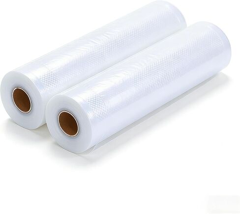 Vacuum Sealer Bags Rolls, 2 Rolls 19.6FT Total 11 Inch x 9.8FT Each, BPA Free Commercial Grade Food Saver Bags, Heavy Duty Vac Seal Bags for Sous Vide Freezer Boil Microwave Food Storage in Saudi Arabia