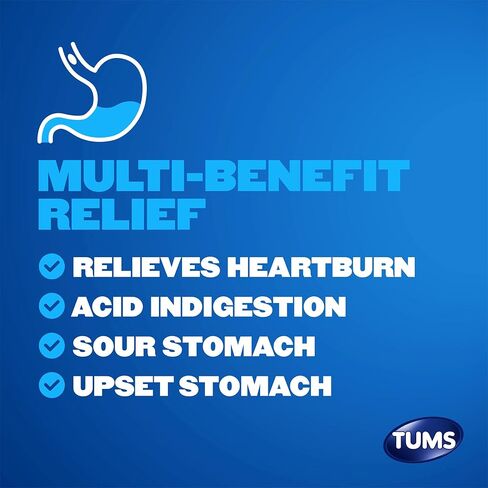 ​​TUMS Smoothies Chewable Antacid Tablets for Extra Strength Heartburn Relief, Mixed Berry - 236 Count​ in Saudi Arabia