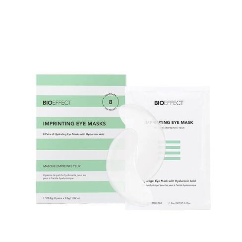 أقنعة العين المطبوعة من BIOEFFECT | أقنعة هيدروجيل تحت العين مع حمض الهيالورونيك لعلاج الانتفاخات والهالات السوداء تحت العين، 8 أزواج in Kuwait