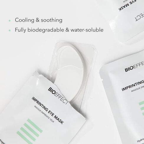 أقنعة العين المطبوعة من BIOEFFECT | أقنعة هيدروجيل تحت العين مع حمض الهيالورونيك لعلاج الانتفاخات والهالات السوداء تحت العين، 8 أزواج in Kuwait