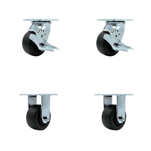 Service Caster Brand Replacement Set for Knaack Casters Model 516-Swivel Top Plate Casters with 6 Inch Polyurethane Wheels-Includes 2 Swivel with Brakes and 2 Rigid-Fits Knaack Models 32 36 42 60 2032 in Saudi Arabia