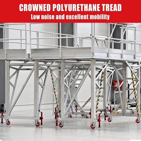 5"X2" Industrial Casters,Heavy Duty Casters Set of 4,Crowned Polyurethane Tread Cast Iron Center Wheels, 2 Rigid 2 Top Lock Brake Casters, Load Capacity 4000 lbs Per Set (4-Pack) in Kuwait