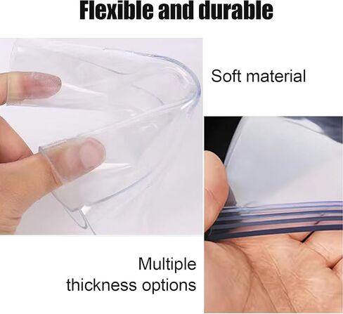 ستارة شريطية من مادة PVC معزولة حراريًا للمجمدات والمبردات - ستارة باب بلاستيكية شفافة للمستودع، تصميم متداخل (عرض 210 × ارتفاع 240 سم / 82.68 × 94.49 بوصة) in Kuwait