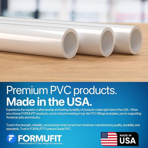 أنبوب PVC FORMUFIT، مقاس 1-1/2 بوصة، (1.900 بوصة OD فعلي) Sch 40 درجة الأثاث، أبيض (40 بوصة طول × 3 عبوات) هيكلي DIY للدفيئة والحديقة وخفة حركة الكلاب ومشاريع التصنيع - P112FGP-WH-40x3 in Kuwait