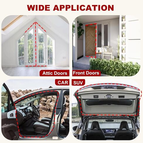 40FT المطاط الطقس تجريد ختم الباب، شريط عزل الباب ذاتية اللصق، كتلة المسودات، متعدد الطبقات عازلة للصوت، تجريد الطقس لإطار الباب والنوافذ (أبيض) in Kuwait