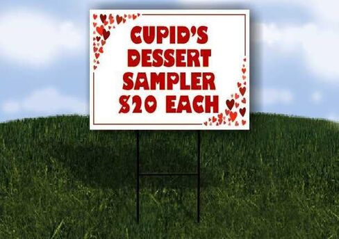 Cupid’S Dessert Sampler $20 Each Red Frame With Hearts Up Arrows A-Frame Single Sided 23x23 in. sign in Saudi Arabia
