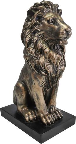 SIMON'S SHOP Lion Statue Resin Lion Figurines Handmade Lion Sculpture for Home Desk Shelf Decor Sandstone Lion Statue Gift Modern Animal Decoration in Kuwait