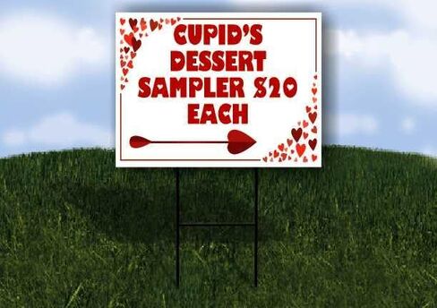 Cupid’S Dessert Sampler $20 Each Red Frame With Hearts Up Arrows A-Frame Single Sided 23x23 in. sign in Saudi Arabia