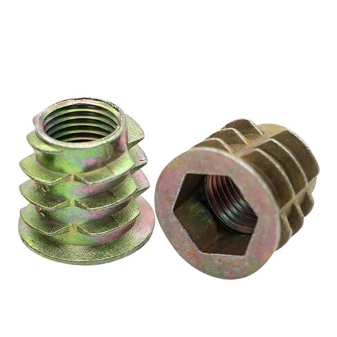 Luxshiny 40Pcs Zinc Alloy Threaded Insert Nuts with Hex Socket Drive Self-Tapping External Thread for Wood Furniture Pine Plywood Fiberboard Fastener Connectors in Saudi Arabia