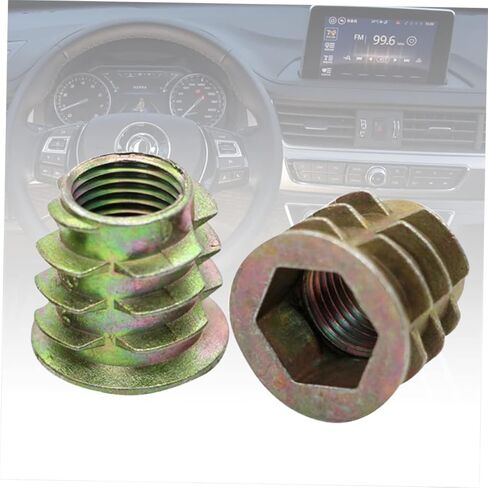 Luxshiny 40Pcs Zinc Alloy Threaded Insert Nuts with Hex Socket Drive Self-Tapping External Thread for Wood Furniture Pine Plywood Fiberboard Fastener Connectors in Saudi Arabia