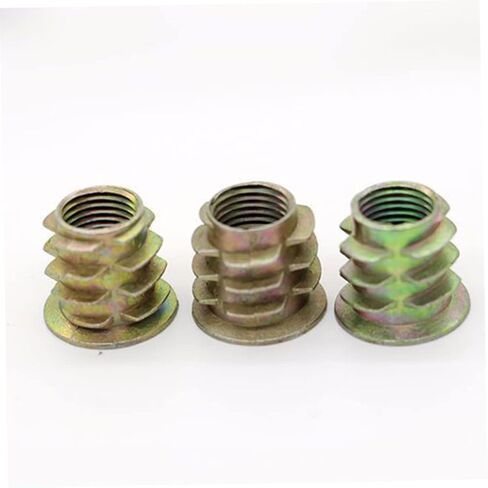 Luxshiny 40Pcs Zinc Alloy Threaded Insert Nuts with Hex Socket Drive Self-Tapping External Thread for Wood Furniture Pine Plywood Fiberboard Fastener Connectors in Saudi Arabia