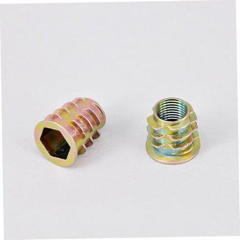 Luxshiny 40Pcs Zinc Alloy Threaded Insert Nuts with Hex Socket Drive Self-Tapping External Thread for Wood Furniture Pine Plywood Fiberboard Fastener Connectors in Saudi Arabia