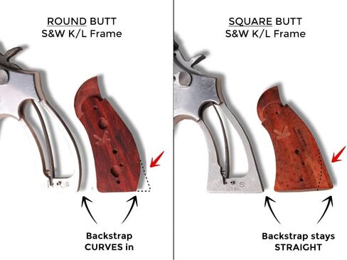 Altamont S&W K and L Round Combat Fingergroove Revolver Grip - مقابض مسدسات خشبية حقيقية تناسب مسدسات الإطار المستديرة Smith and Wesson K & L - صنع في الولايات المتحدة الأمريكية in Kuwait