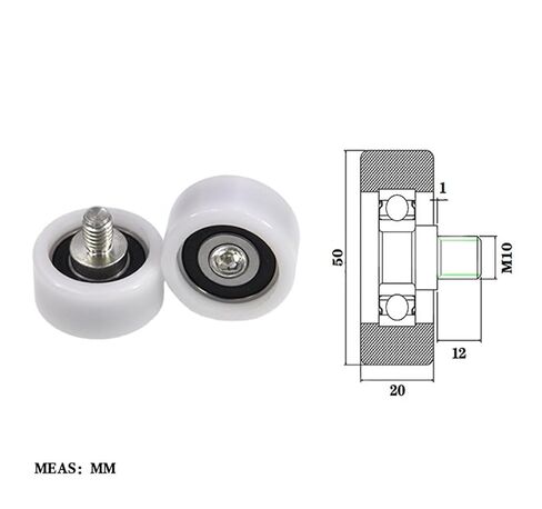 محمل بلاستيكي بوم ملولب خارجيًا BS620150-20C1L12M10 عجلة توجيه ملولبة من النايلون عالية المقاومة للاهتراء in Kuwait