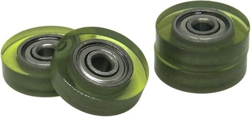 10 Pieces 3x15x4 Polyurethane Covered Bearing Roller PU62315-4 15mm Diameter 3mm Hole Polyurethane Silent Guide Wheel 3 * 15 * 4 PU Wheel in Saudi Arabia
