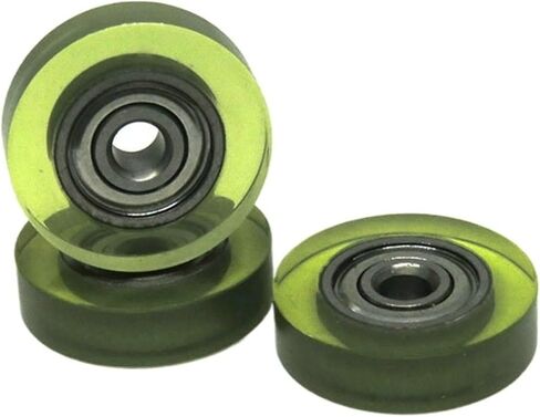 10 Pieces 3x15x4 Polyurethane Covered Bearing Roller PU62315-4 15mm Diameter 3mm Hole Polyurethane Silent Guide Wheel 3 * 15 * 4 PU Wheel in Saudi Arabia
