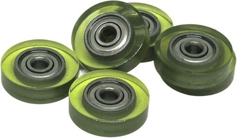 10 Pieces 3x15x4 Polyurethane Covered Bearing Roller PU62315-4 15mm Diameter 3mm Hole Polyurethane Silent Guide Wheel 3 * 15 * 4 PU Wheel in Saudi Arabia