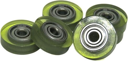 10 Pieces 3x15x4 Polyurethane Covered Bearing Roller PU62315-4 15mm Diameter 3mm Hole Polyurethane Silent Guide Wheel 3 * 15 * 4 PU Wheel in Saudi Arabia