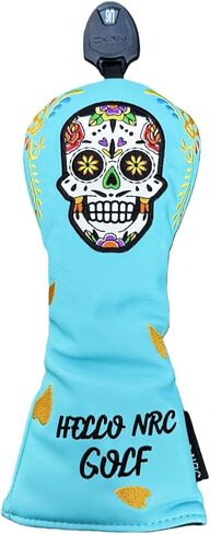 Skull Golf Hybrid Headcover Blue Golf Rescue Utility Club Head Cover with Interchangeable ID Tag U2 U3 U4 U5 U6 UX for Men Golfers in Saudi Arabia