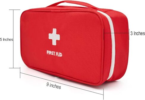 4 قطعة حقيبة إسعافات أولية فارغة حمراء حقيبة تخزين طبية محمولة حقيبة صغيرة لبقاء الطوارئ في حالات الطوارئ للتخييم والتنزه والسفر المنزلي in Kuwait