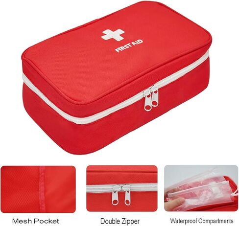 4Pcs Red Empty First Aid Bag Portable Medical Storage Bag Mini Emergency Survival Pouch Bag for Camping Hiking Home Travel in Saudi Arabia