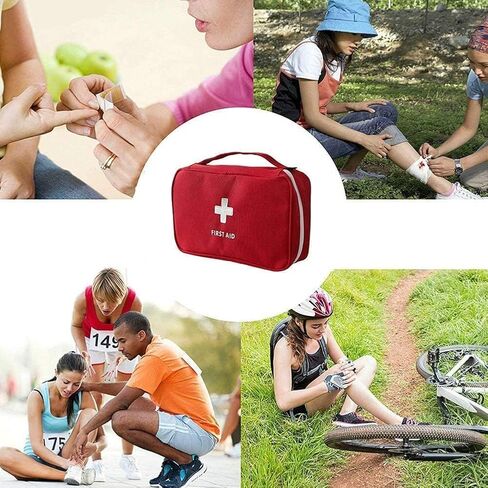 4Pcs Red Empty First Aid Bag Portable Medical Storage Bag Mini Emergency Survival Pouch Bag for Camping Hiking Home Travel in Saudi Arabia
