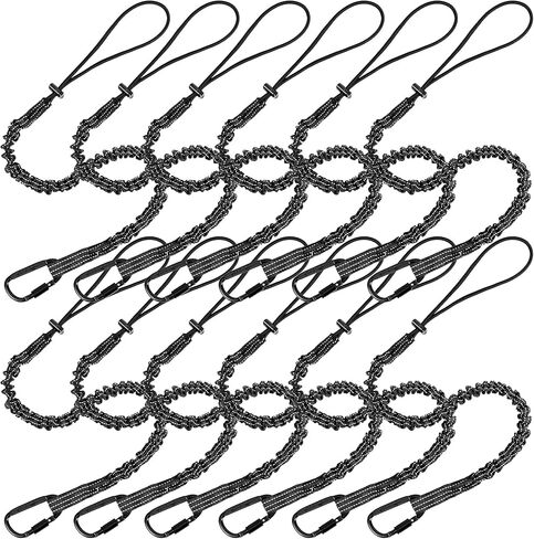 Safety Tether Tool Lanyard for Fall Protection - 5 Pack Stretch Strap Safety Tools Leash with Aluminum Screw Lock Buckle Shock Cord Stopper & Retractable Loop in Saudi Arabia