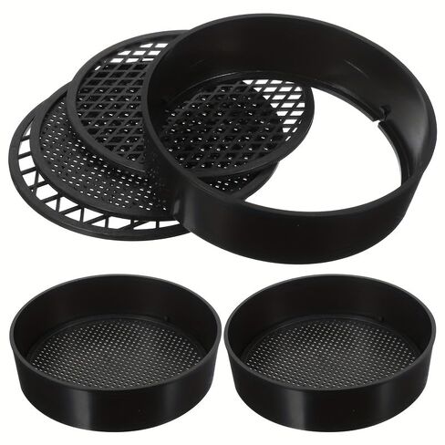 1 قطعة المناخل المحمولة البلاستيك الأسود المناخل التربة الصغيرة لحديقة في الشرفة الزهور الخضروات مختبر رياض الأطفال المستخدمة in Saudi Arabia