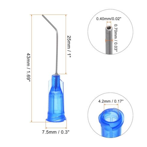 Generic 60pcs Blunt Tip Dispensing Needles 22G 1" Bent Needle with Luer Blue in Saudi Arabia
