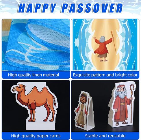 قطعة مركزية لطاولة عيد الفصح، مفرش طاولة عيد الفصح، ديكورات عيد الفصح اليهودية، علامات سطح الطاولة للبحر الأحمر، ديكور لمهرجان سيدر، لوازم الحفلات المنزلية in Kuwait