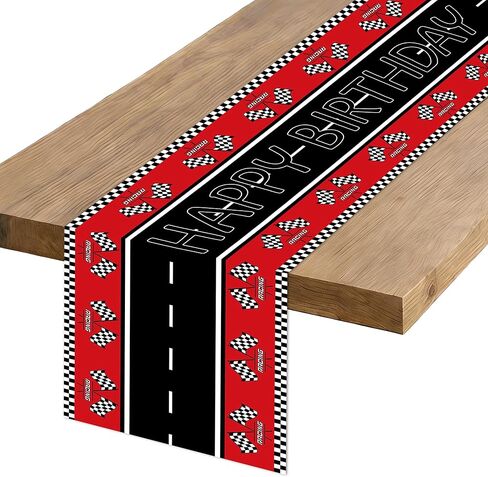 Happy Birthday Table Runner, Black Red Yellow Mouse Kitchen Dining Table Decoration for Home Party Decoration, 13x72 Inch in Kuwait