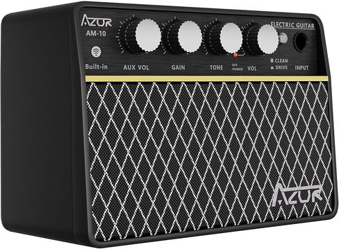AZOR Guitar Amp, 10W USB-C Rechargeable, 6H Working Mini Electric Guitar Amplifier Wireless Amp with Clean/Drive Channels with 3.5mm Headphone/AUX Jack Output for Indoor Practice in Saudi Arabia