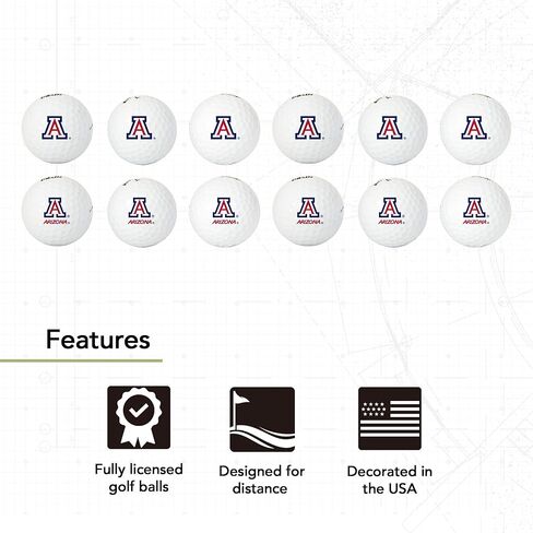 Desert Cactus University of Arizona Golf Balls 12 Pack – UA Wildcats Full Color Dozen – Officially Licensed Sport Team Accessory in Saudi Arabia