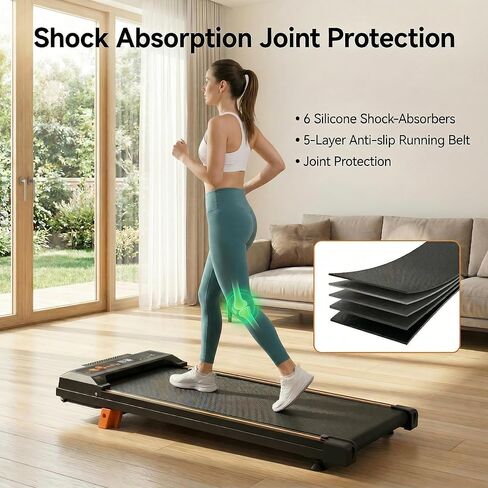 Walking Pad Treadmill with 8% Incline, 2.5HP Quiet Motor, 300 lbs Capacity, Under Desk Treadmill with Remote & LED Display, 0.5–4 MPH, Portable Treadmill for Home, Apartment & Office in Saudi Arabia